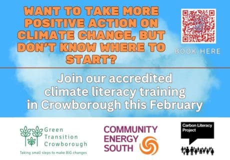 graphic advertising the Climate Literacy Training in February